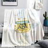 1PC Argentina National Football Team Print Flannel Blanket, High quality All Seasons, Home Decor, Warmth and Comfort, Perfect for Christmas Gifts