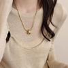 Silver Tone Metal Layered Necklaces Shiny Water Drop Pendant Lightweight Comfortable for Women Office Daily Wear