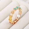 Bright Green Cubic Zirconia Ring Female Engagement Party Jewelry Noble Lady Fashion Wedding Ceremony Accessories Gift