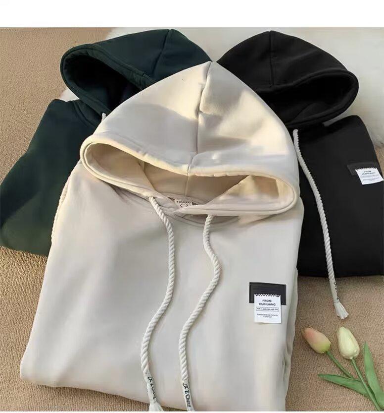 Men s Spring/Autumn Thick Velvet Hooded Jacket - American Trendy Hong Kong Style 4XL