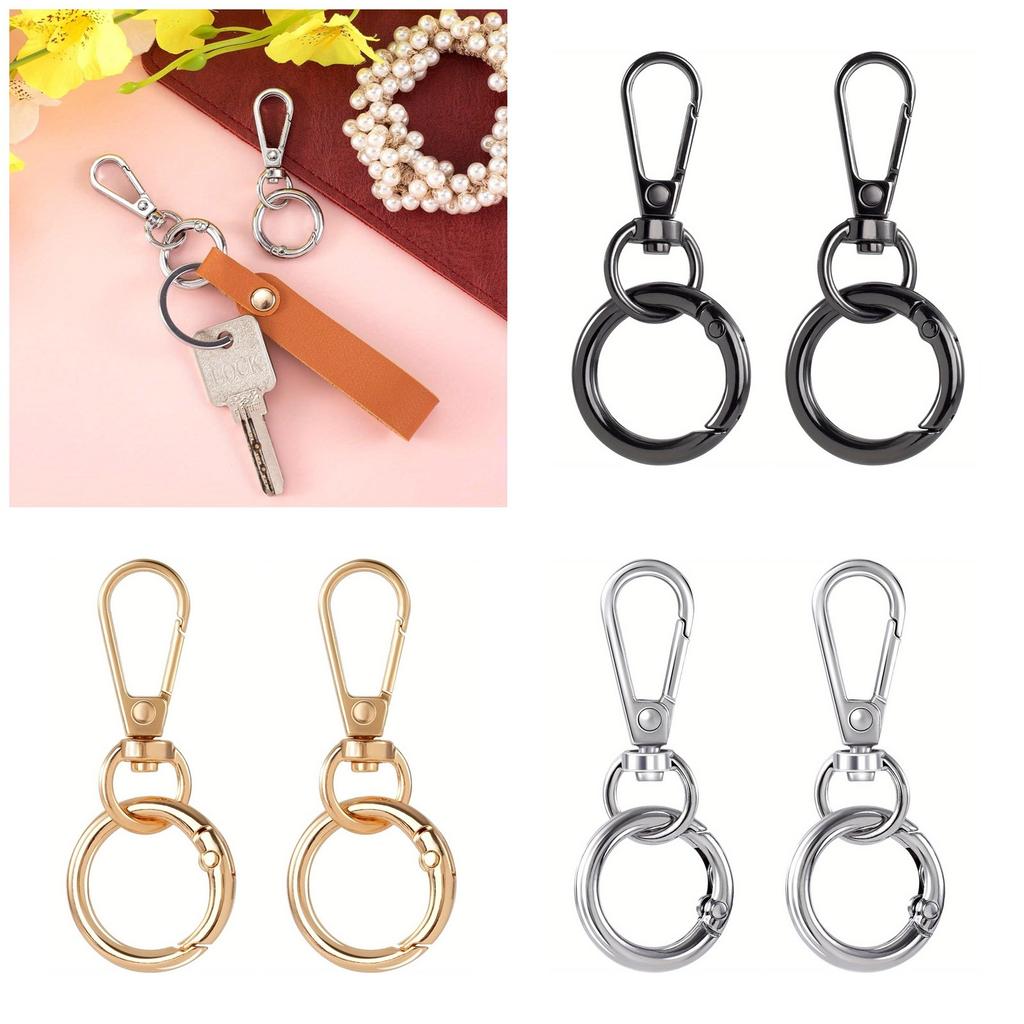 Metal Swivel Snap Hooks and Key Rings Small Lobster Claw Keychains Clasps and Key Chain Ring for Keychain Clip Art Craft