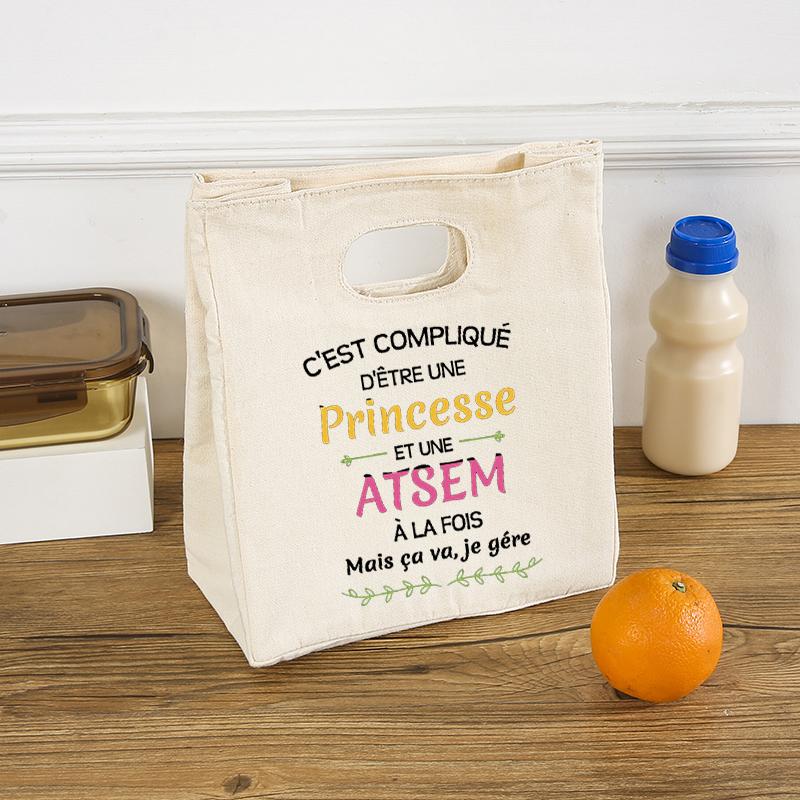 Une Super Atsem Toi Ne S'oublie Jamais Comme Print Lunch Bag Summer Jiuce Ice Cooler Bag Picnic Insulated Thermal Bag Astem Gift