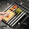 Foldable Silicone Dish Drying Rack with 304 Stainless Steel for Kitchen Utensils