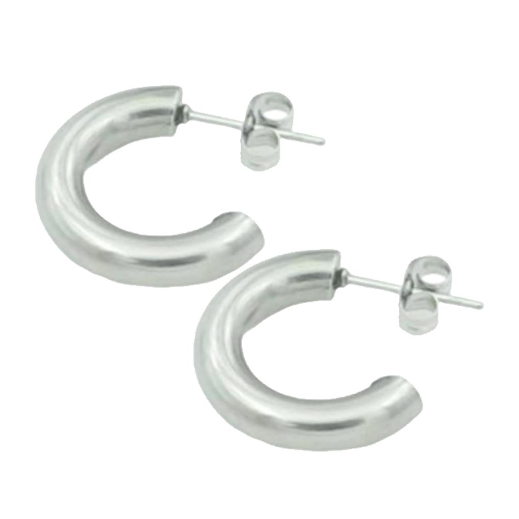 Women Earrings Decorations Exquisite Jewelry Ornament Simple Style Stainless Steel Ladies Piercing Ear Hoops Ears Studs