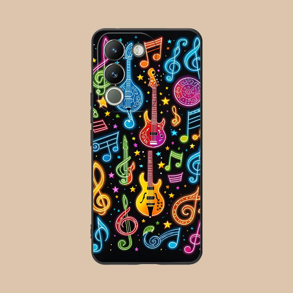Musical Note Staff Mobile Phone Case for VIVO V60 V50 V40 V30 V29 V27 V25 V23 Pro Lite 5G Colorful Printing Cover Luxury