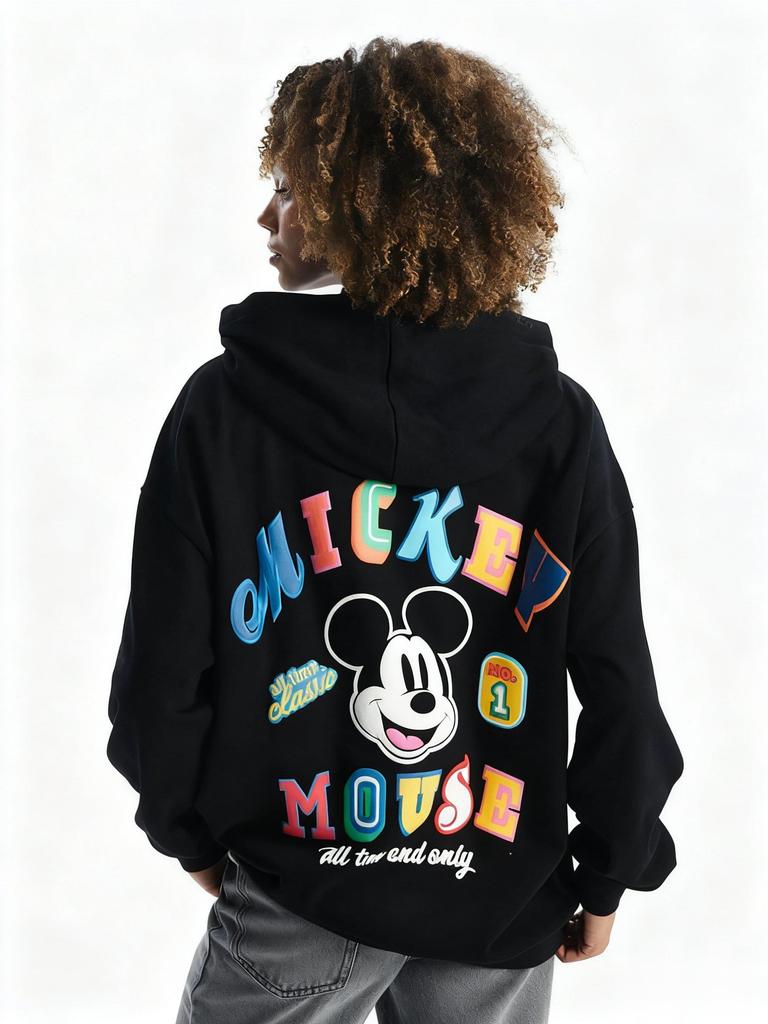 Mickey Mouse Printed Oversized Women's Hoodie Sweatshirt Streetwear Casual Pullover Jacket Autumn/Winter Fashion Y2k Tops Unisex