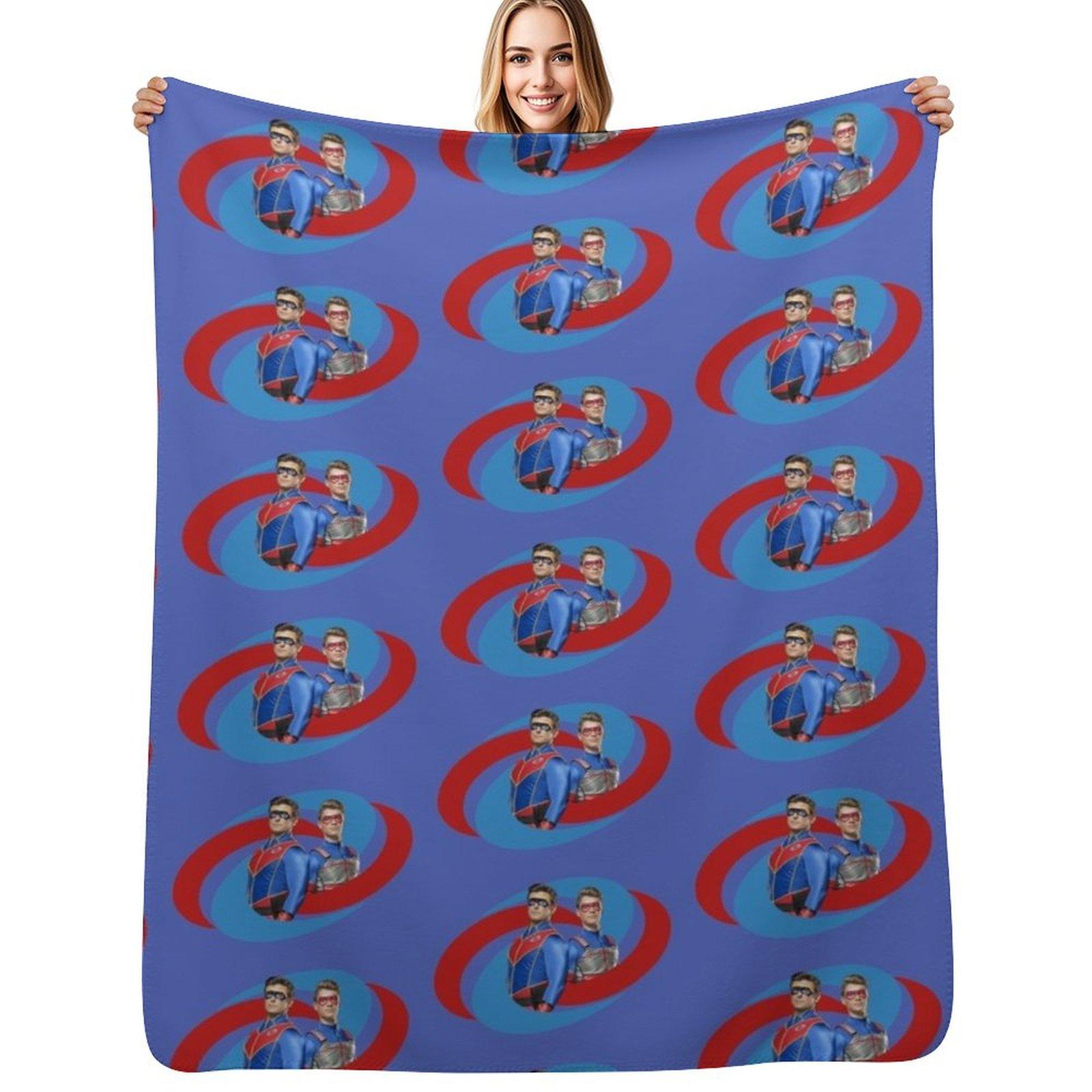 Captain Man and Kid Danger - Logo Throw Blanket Luxurious Soft Fuzzy Blanket for Sofa Bed Size: 75*100cm, Weight: 230 GSM