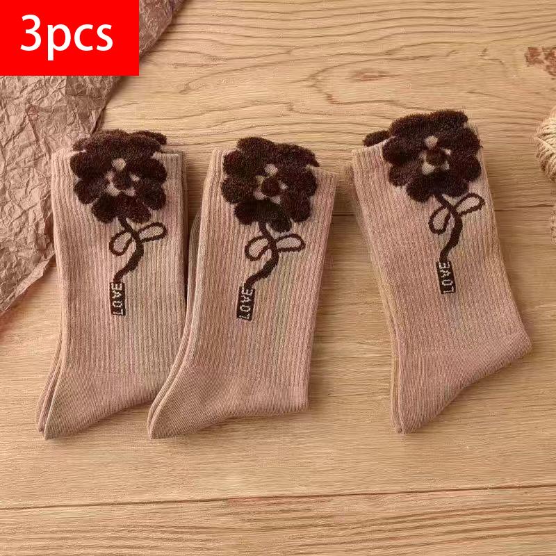 

Модные женские носки с медведем, плюшевые носки до середины икры, верхняя одежда, милые универсальные длинные носки Ins Tide, осенне-зимние носки one size