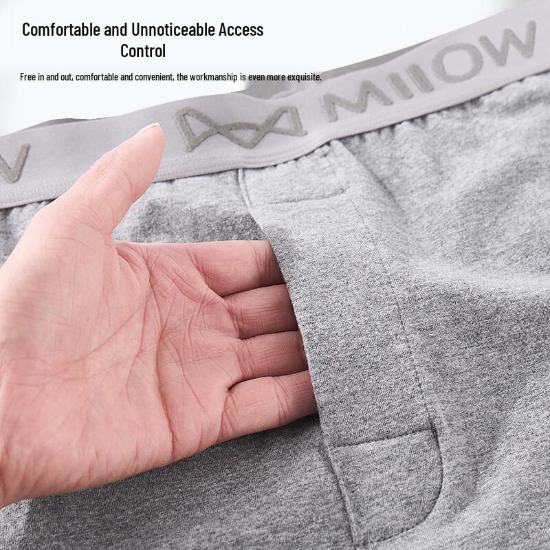 Mao Ren Men's Pure Cotton Boxer Briefs 2-Pack