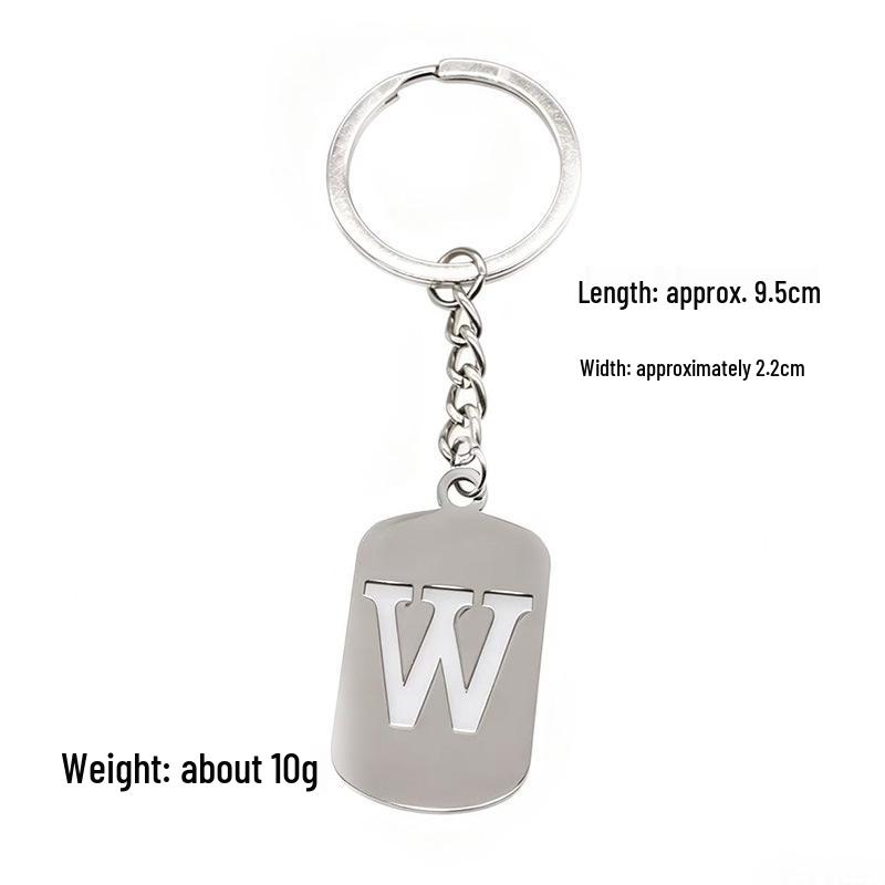 Pendentif Porte-clés 26 Lettres en Acier Inoxydable Creux - Polyvalent pour Sac à Dos, Voiture, Plaque Militaire