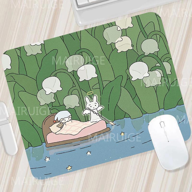 

Green Small Mouse Pads Mouse Carpets Cute Desk Mats Kawaii Tulip Gaming Accessories Mouse Mat Gamer Surface for Computer Mouse 290X250X2MMOverlock