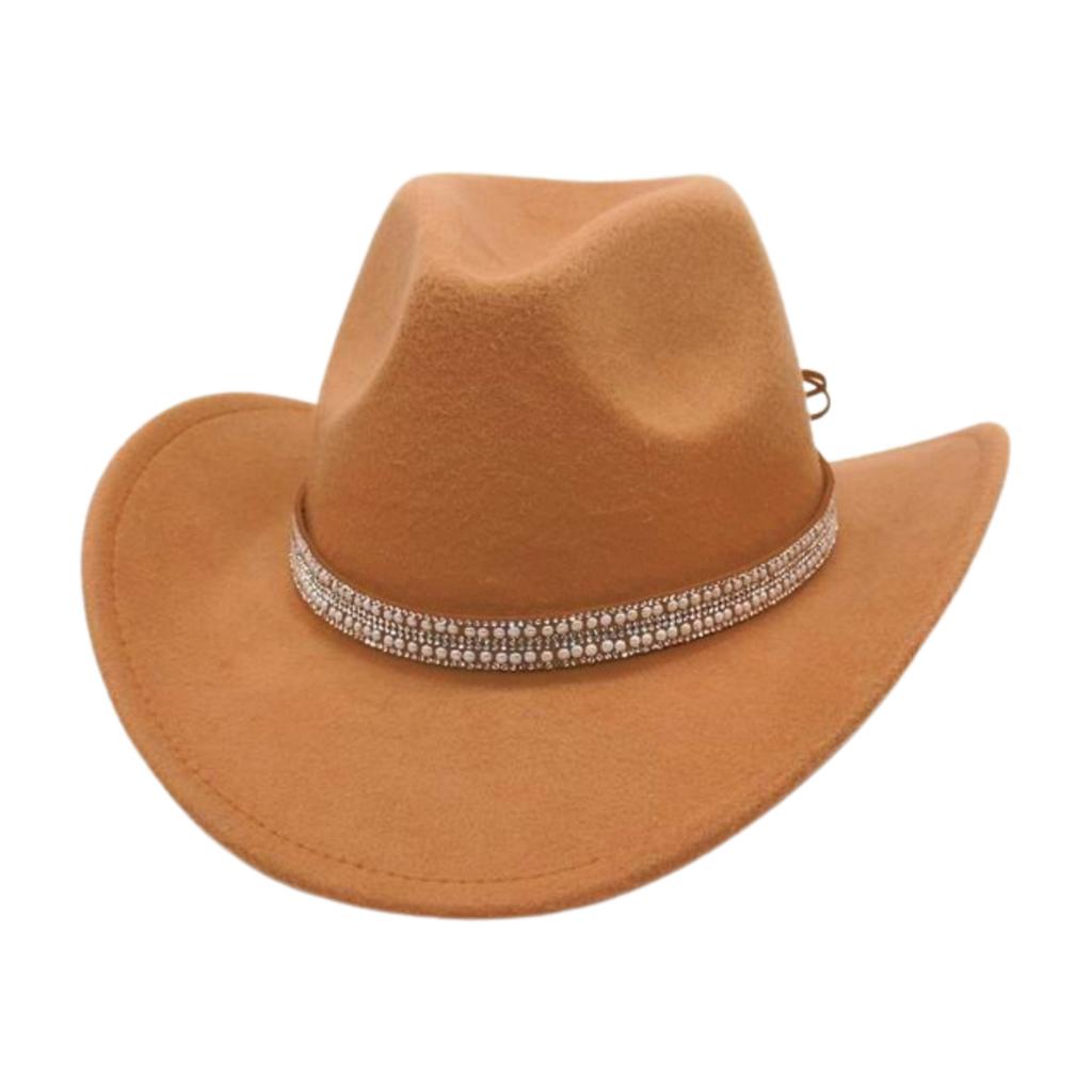 British Jazz Hat Men'S And Women'S High-End Flash Rhinestone Accessory Hat Cowboy Hat
