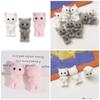 Soft and Adorable 3D Cat Headwear Captivating Cartoon Cat Half Hole Adornment Cartoon Cat Earring Necklace Pendant