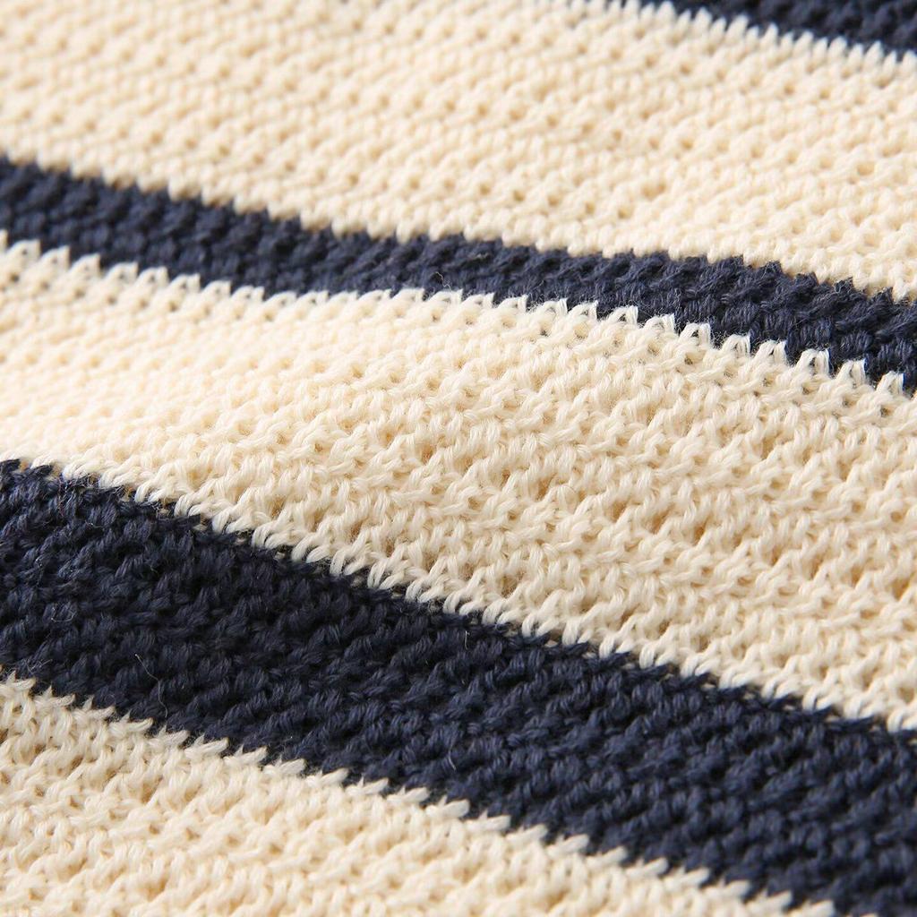 Spring 2026 European & American Style Color Block Stripe Knit Top