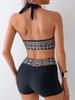 National High Waist Bikinis Women 2025 Print Two Pieces Swimsuit with Shorts Separate Bikini Set Swim Bathing Suits Beach Wear