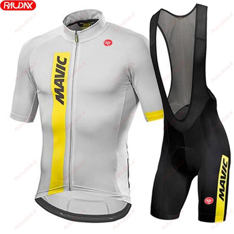 New Summer Men's Cycling Set Road Bicycle Breathable Short Sleeve Bib Shorts Bicycle Moisture Wicking Sweatshirt