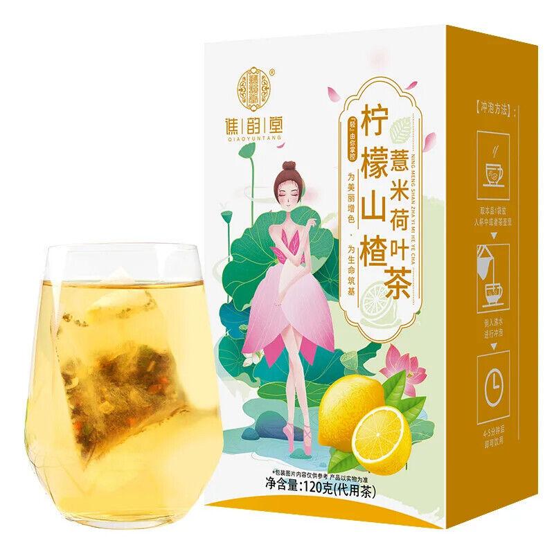 Zitronen-Weißdorn-Gersten-Lotusblatt-Tee, gesunder Kräutertee, Beutel 120 g