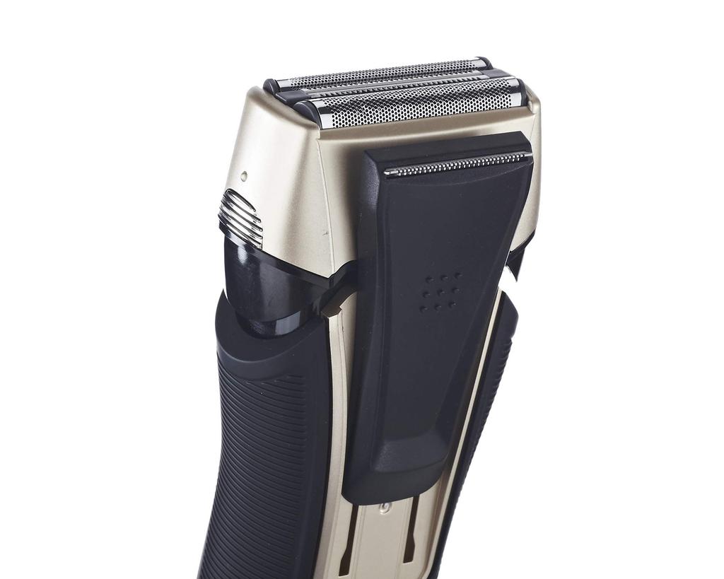 Electric shaver Vegetable rechargeable AC type 3 blades waterproof IPX7 compliant with 2 spare outer blades GD-S308 (Gold)