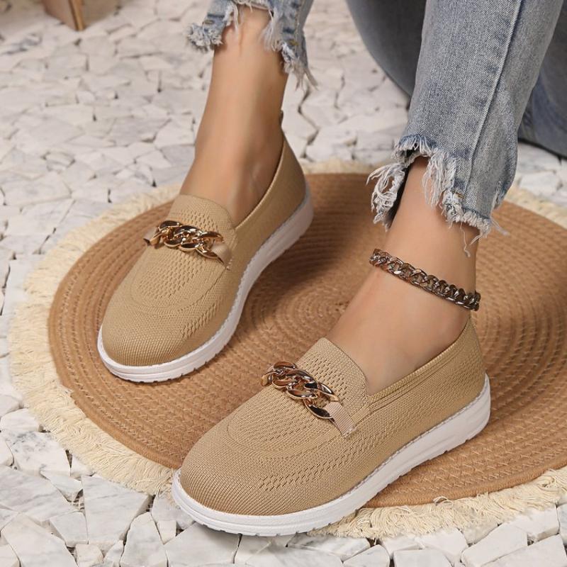 Women's Casual Shoes Fashion Knitted Breathable Loafers Men's Shoes Flying Cloth Breathable Mesh Shoes