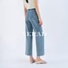 Retro Style Cropped Denim Straight Leg Pants for Women