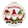 Christmas Cross Stitch Kit for Beginners Embroidery DIY Material Package with Hoops Colored Threads