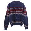 ALVIN JOSEF 80s vintage Fair Isle Pattern Long sleeve sweater M Navy knit Women Used