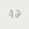 Wavy Dual Line Earrings - Silver