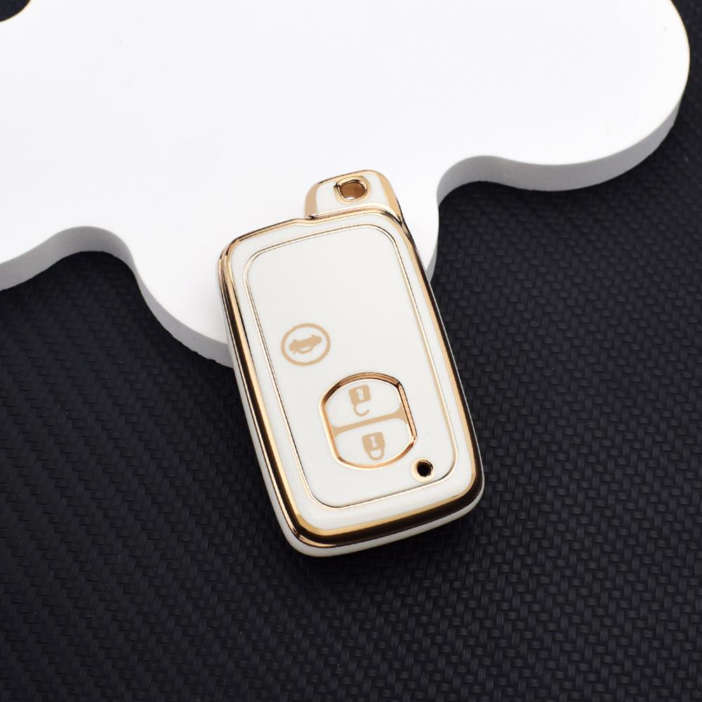Soft TPU Car Key Case for Toyota RAV4 Highlander Camry Avalon Prius Alpha Aqua Land Cruiser Auris - 3 Buttons Remote Fob Cover