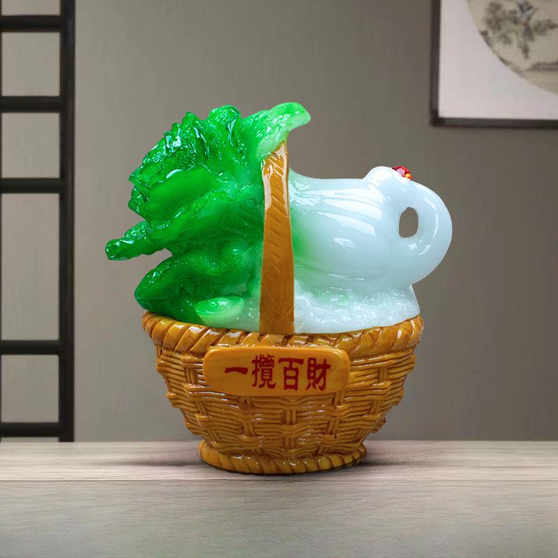 Festival High Cabbage Pen Simple Year After Year Fish Display Large Living Room Wine Cabinet Creative Gifts Small Display