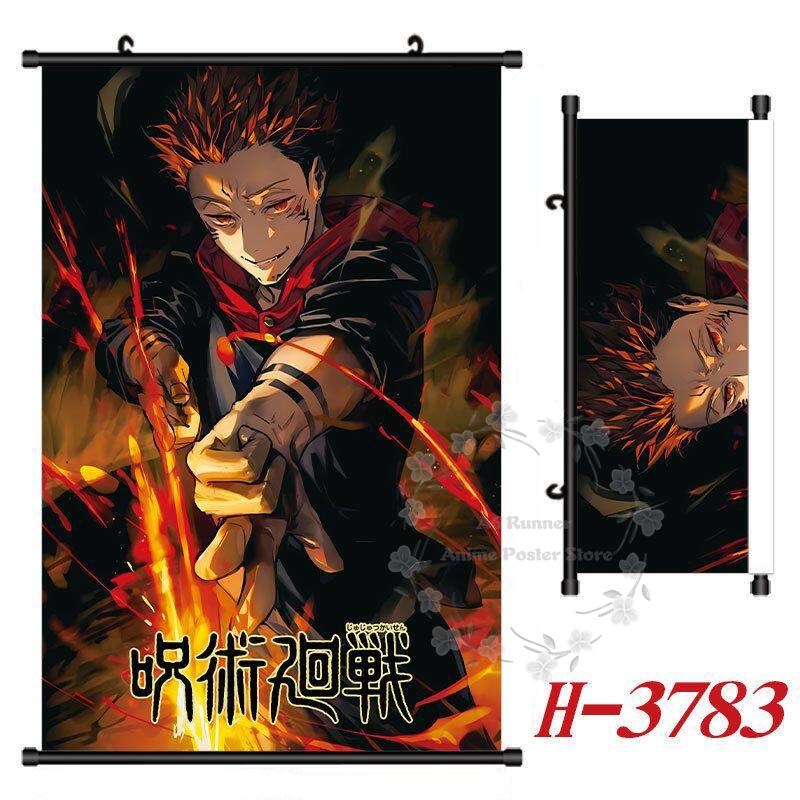 Ultimo Poster J-Jujutsu K-Kaisen Rotolo Pittura Periferica Pittura da Appendere Comodino Soggiorno Parete di Sfondo Pittura su Stoffa
