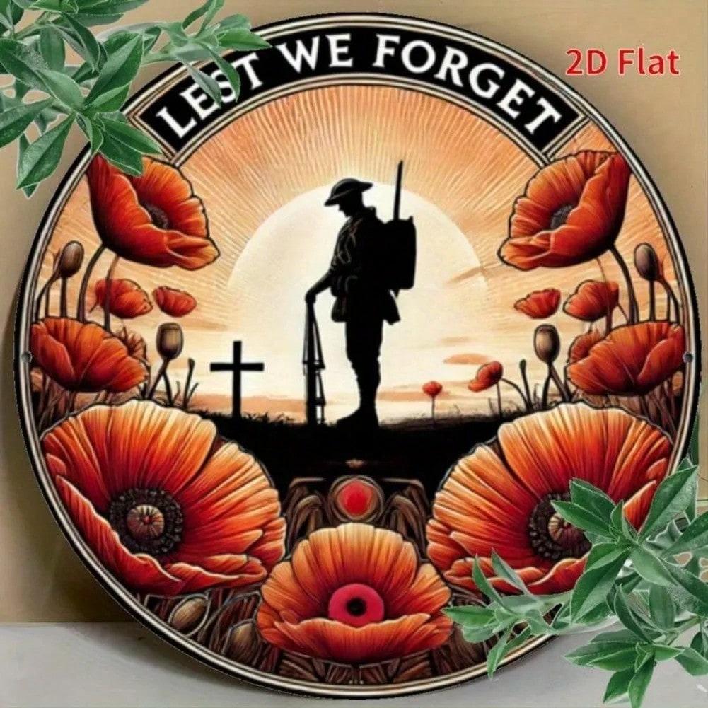 

Стена Победы Арт-объект Одиночная фигура Силуэт солдата Алюминиевая табличка Закат с маками Декор Военного мемориала 20x20 разноцветный