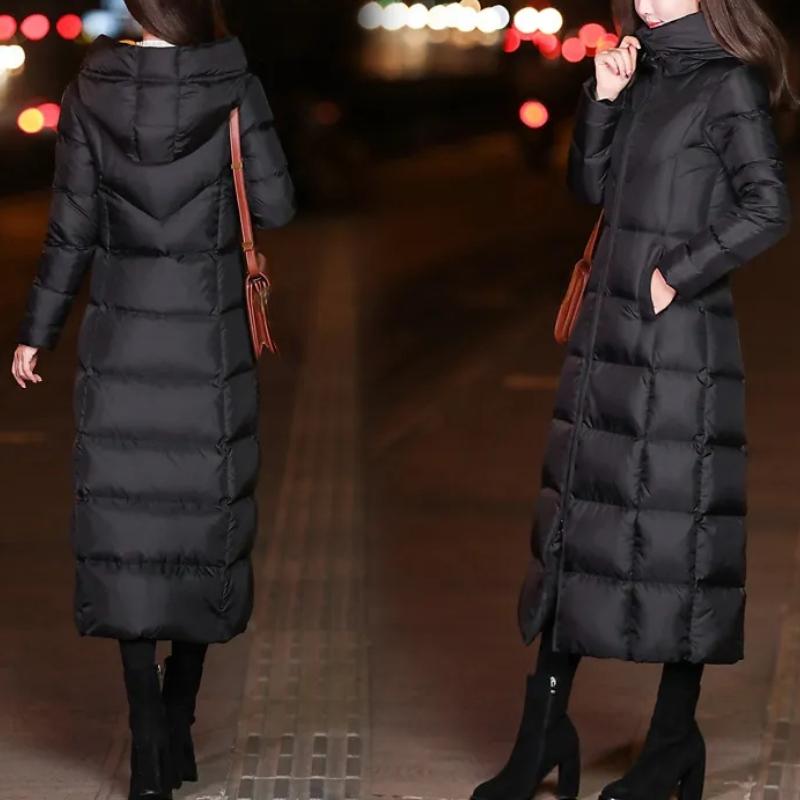 2026 Women's Winter Cold Coats Long Parkas Warm Down Basic Jacket Fashion Cotton Padded Outwear Female Hooded Windproof Overcoat