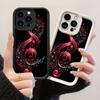 JT551 Note Muzicale Roșii pentru iPhone 17 16 15 14 13 Pro Max Samsung S26 S25 Ultra A17 A07 A56 A16 A15 Xiaomi 15T Redmi 15c 14C Note 11 Carcasă Moale