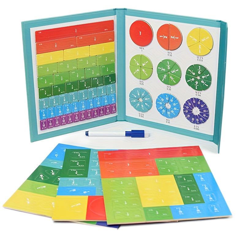 Children Magnetic Fraction Learning Math Toys Wooden Fraction Book Set Parish Teaching Aids Arithmetic Learning Educational Toys