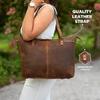 Leather Tote Bag For Women With Zipper - Premium Leather Handbag With Stylish Design For Everyday, Travel, Beach Bag With Straps