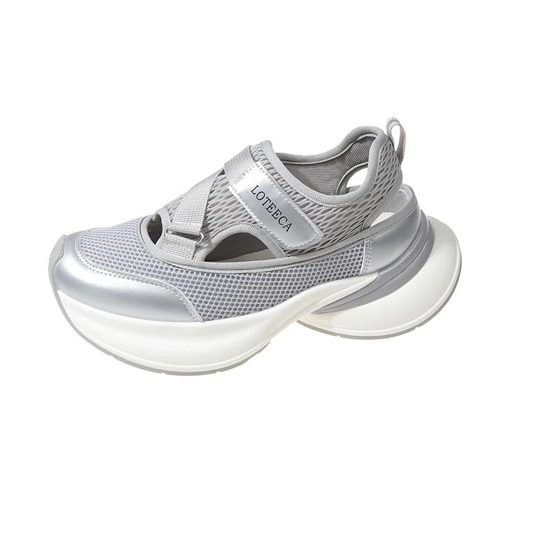 

Модная обувь для женщин 2024 года, новые женские вулканизированные туфли на весну и осень, дышащие сетчатые однотонные повседневные кроссовки для ходьбы на низком каблуке 40 серебряный