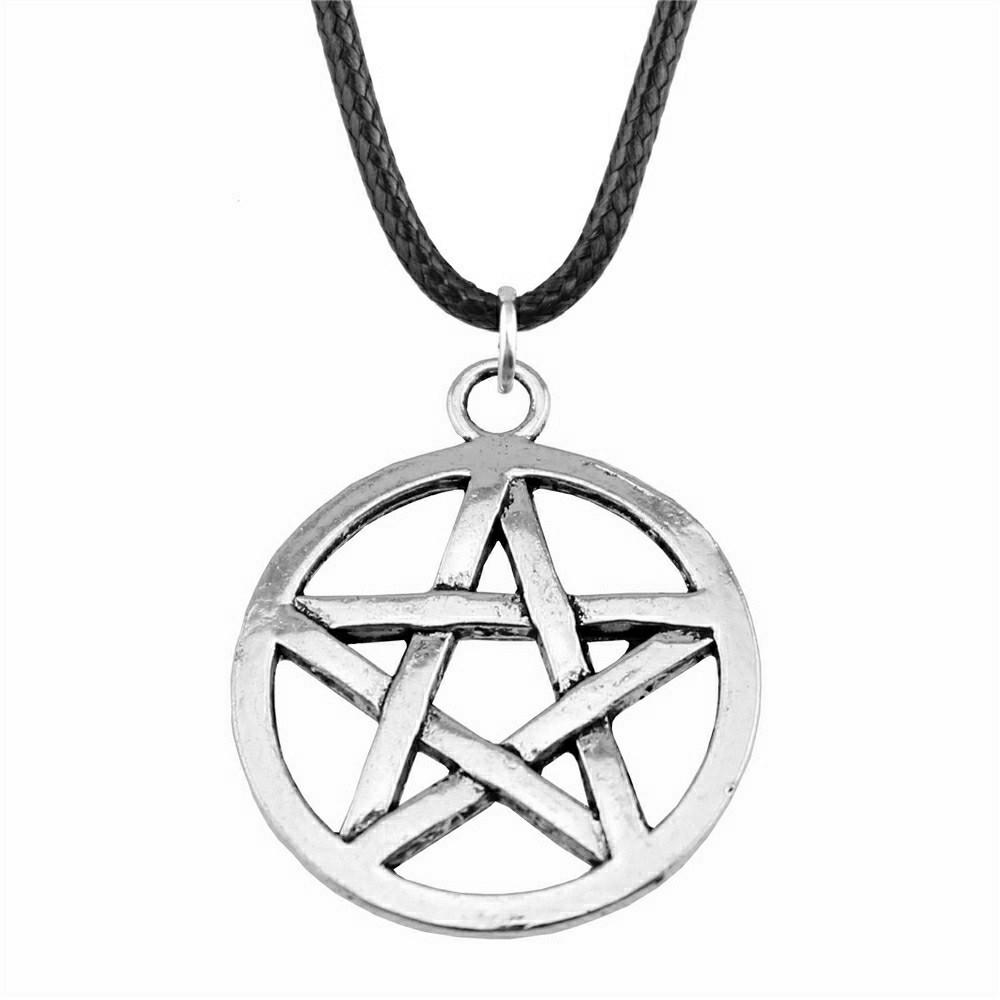 Star Pendant Necklace Vintage Minimalist Moon Sun Charms Cosmic Jewelry With 45cm Leather Chain