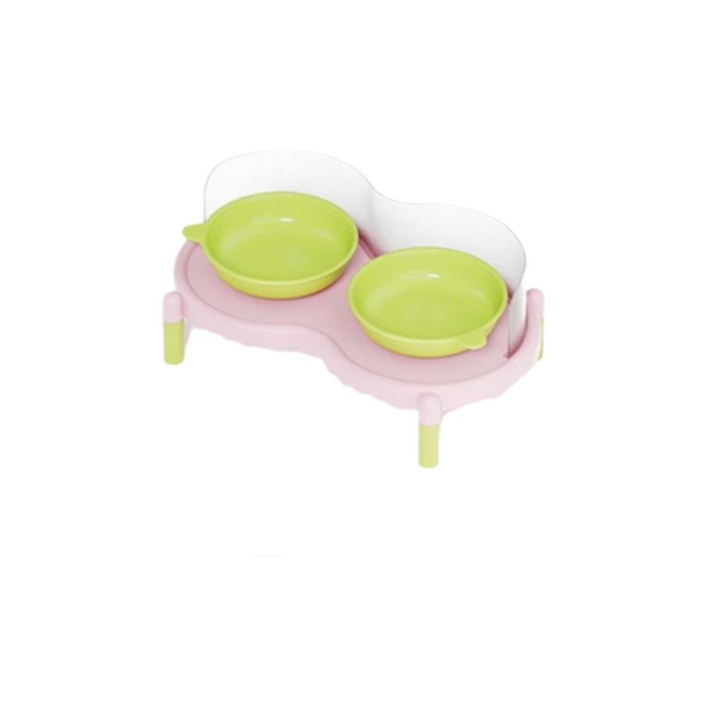 High Foot Cat Double Bowl Stable Pet Neck Protection Bowl Colorful Pet Feeder  for Drinking Feeding