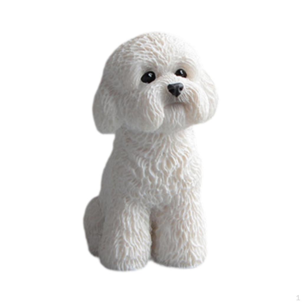 Köpek Minyatür Figürin Araba Gösterge Paneli Dekorasyonu Sanat El Sanatları Reçine Yaratıcı Masaüstü Süsü için