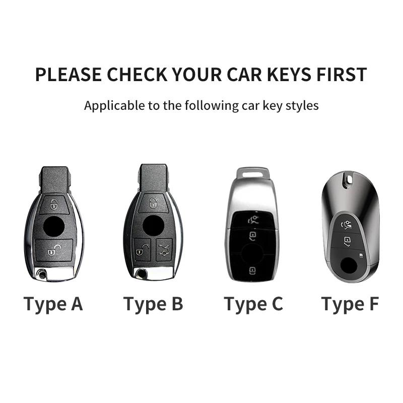 Car Key Fob Shell For Mercedes Benz A C E S G Class CLE CLA GLC W177 W205 W213 W222 X167 AMG Leather Car Remote Key Case Cover