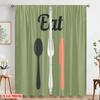 2pcs 2D flat printing Scene Curtains Eat Spoon Fork Knife Polyester Without Electricity Party Decorations Perfect for Outdoor