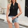 Women's Fashion Casual Short Sleeve Basic Texture Solid Color Round Neck T-shirt Vest Top