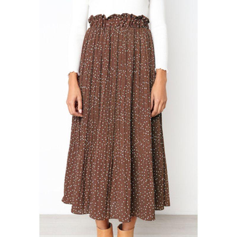 Polka Dot Pleated Skirt Skirt European and American Polka Dot Sweet Style Pocket Pleated Skirt Skirt