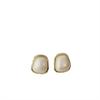 Geometry White Color Square Stud Earring for Women French Retro Elegant Korean Sweet Ear Wedding Party Jewelry Girl Friend Gift