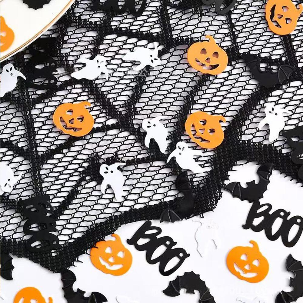 Runtowo 15g Halloween Flat Bat Ghost Witch Loose Sequins, BOO Confetti Halloween Party Festival Ornament Accessories