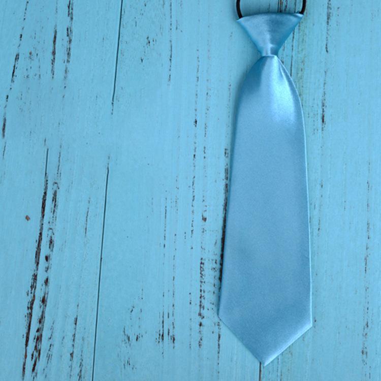Elastic Silk Tie: Simple, Solid Color, Lazy Man's Design for Kids