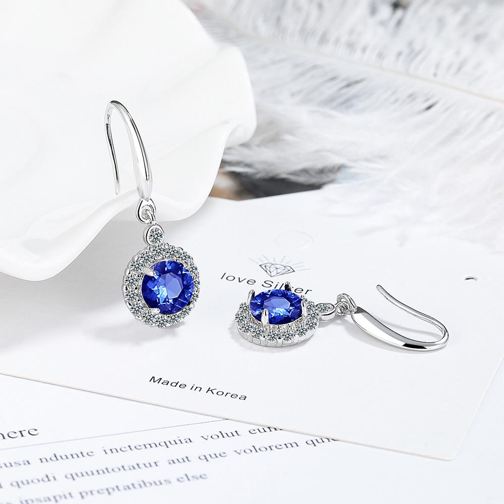 

2026 Earrings Women s Ear Hook Four-claw Inlaid Zircon Fashionable Versatile Orange Round Bag Earrings Women
