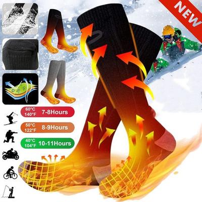 70 ℃ Beheizte Socken Batteriebetriebene elektrische Winter-Wärmeeinlegesohle Herren Damen Thermo-Fußwärmersocken für Outdoor-Skifahren Angeln Motorrad Radfahren