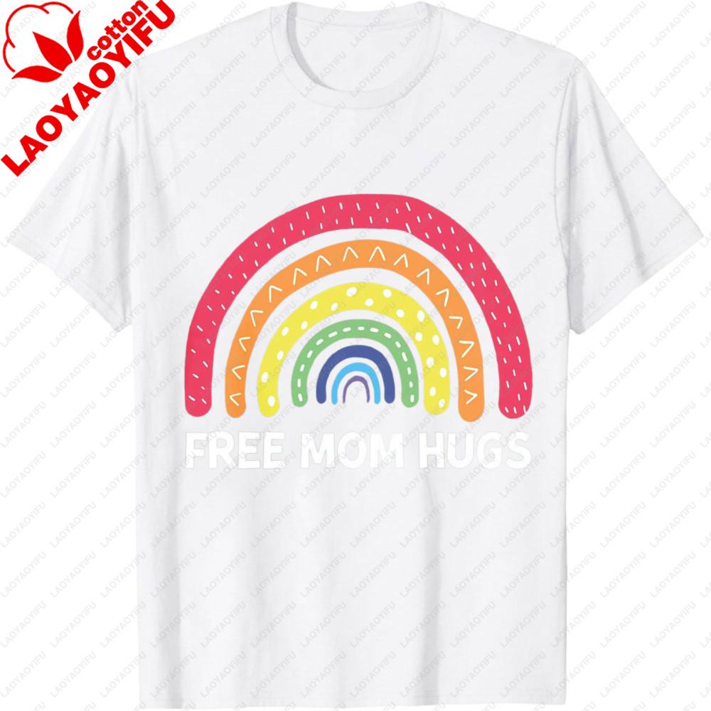 Mom Hugs Shirt Proud Mom Tshirt Rainbow Gay Pride Unisex Women Tee Lgbtq Gift Rainbow Pride Tops Equality Clothes Loode Clothes
