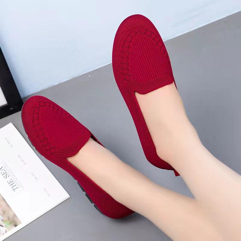 Cloth Shoes Women's Soft Sole Lightweight Fly-woven Breathable Casual Shoes Chinese Casual Shoes